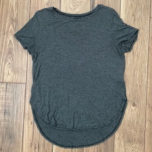 Striped high-low hem tee